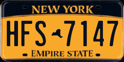 NY license plate HFS7147