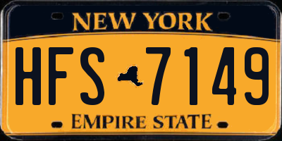 NY license plate HFS7149