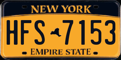 NY license plate HFS7153