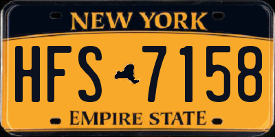 NY license plate HFS7158