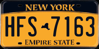 NY license plate HFS7163
