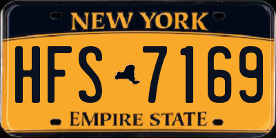 NY license plate HFS7169