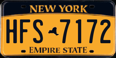 NY license plate HFS7172