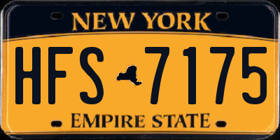 NY license plate HFS7175