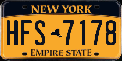 NY license plate HFS7178