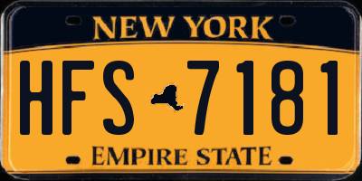 NY license plate HFS7181