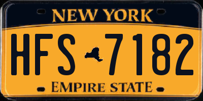 NY license plate HFS7182