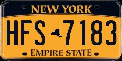 NY license plate HFS7183