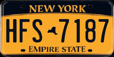 NY license plate HFS7187