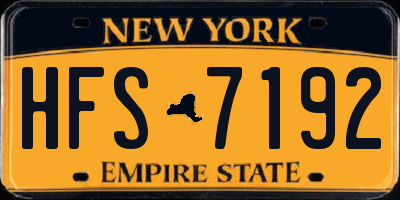 NY license plate HFS7192