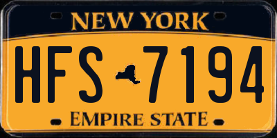 NY license plate HFS7194