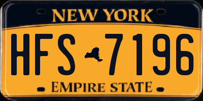 NY license plate HFS7196