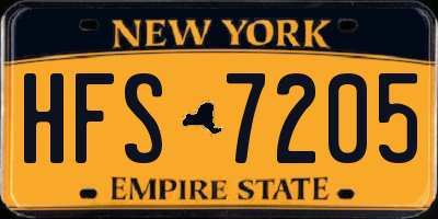 NY license plate HFS7205