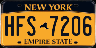NY license plate HFS7206