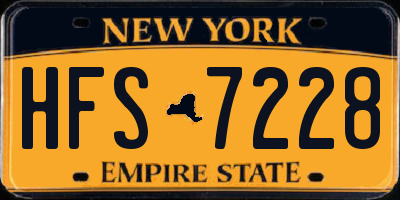 NY license plate HFS7228