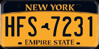 NY license plate HFS7231