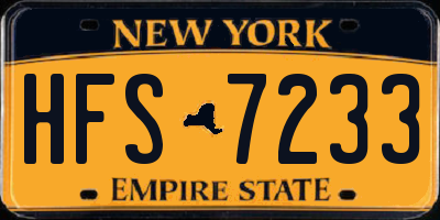 NY license plate HFS7233