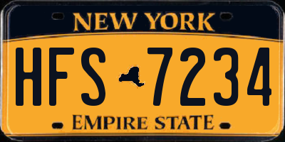 NY license plate HFS7234