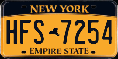 NY license plate HFS7254