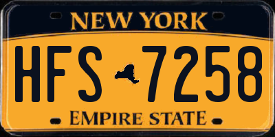 NY license plate HFS7258