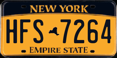NY license plate HFS7264