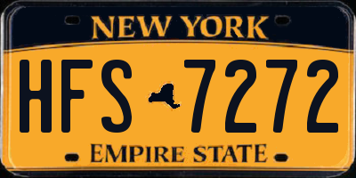 NY license plate HFS7272