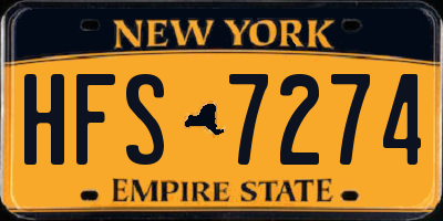 NY license plate HFS7274