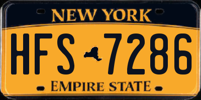 NY license plate HFS7286