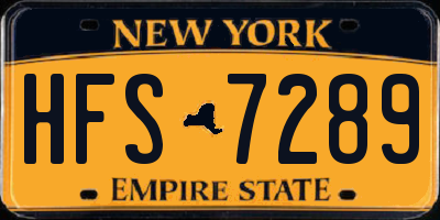 NY license plate HFS7289