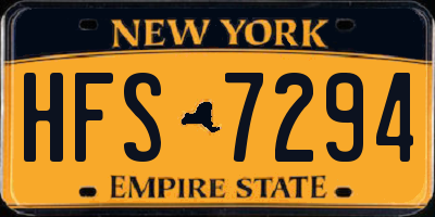 NY license plate HFS7294
