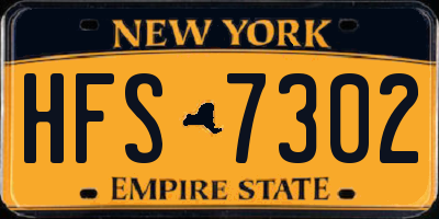 NY license plate HFS7302