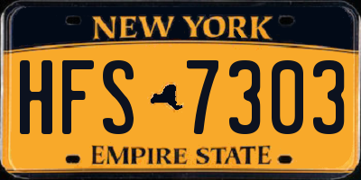 NY license plate HFS7303