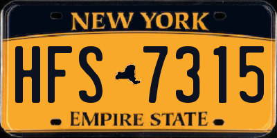 NY license plate HFS7315
