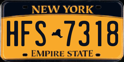 NY license plate HFS7318