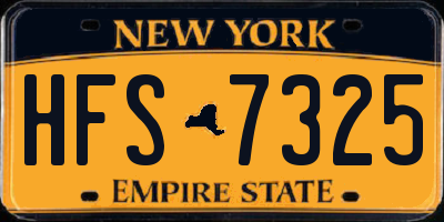 NY license plate HFS7325