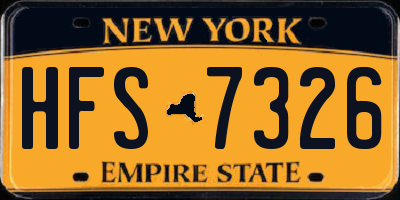 NY license plate HFS7326