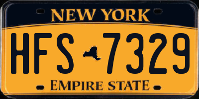 NY license plate HFS7329