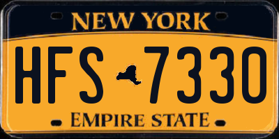 NY license plate HFS7330