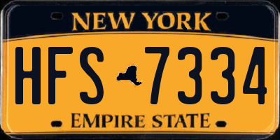 NY license plate HFS7334