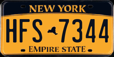 NY license plate HFS7344