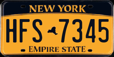 NY license plate HFS7345