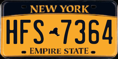 NY license plate HFS7364