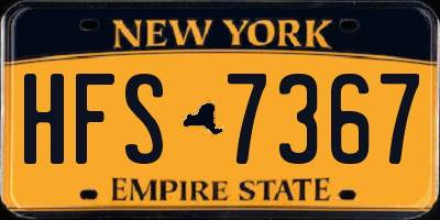 NY license plate HFS7367