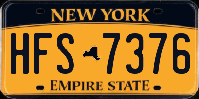 NY license plate HFS7376