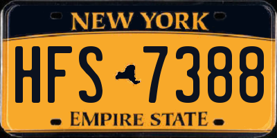 NY license plate HFS7388