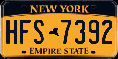 NY license plate HFS7392