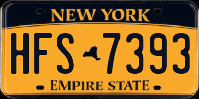 NY license plate HFS7393