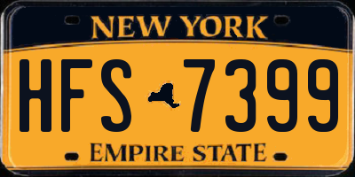 NY license plate HFS7399