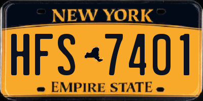 NY license plate HFS7401