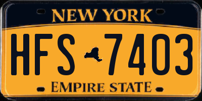 NY license plate HFS7403